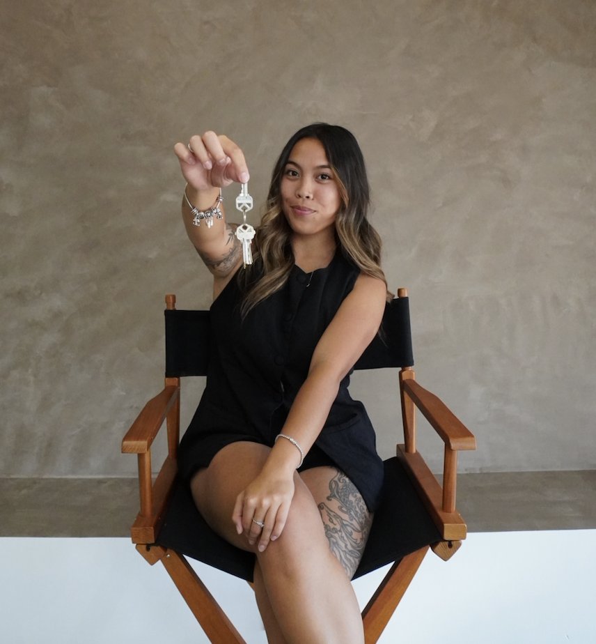 Jennah Manibusan holding house keys
